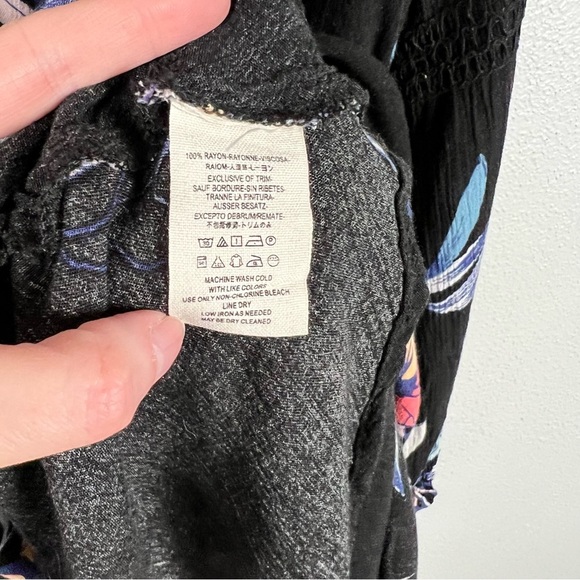 Free People Tree Swing Boho Tropical Mini Dress in Night Combo Size Small - Picture 6 of 8